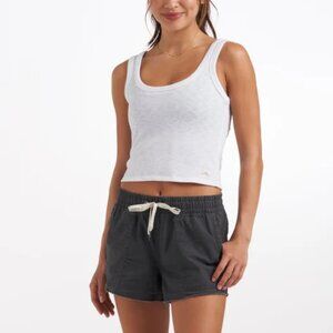 Vuori Drawstring Vintage Ripstop Short Charcoal | Size XS | Organic Cotton